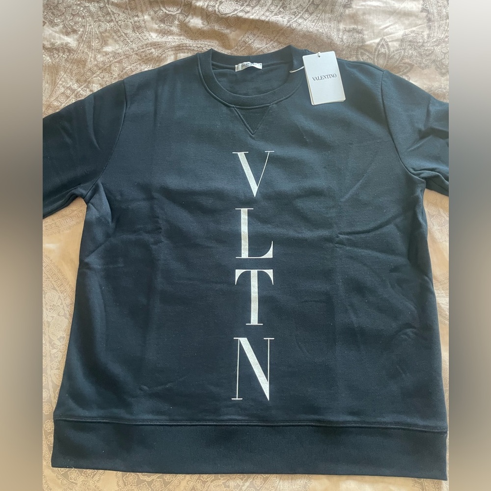 Valentino VLTN Print Men Black Jersey  Jumper Sz L